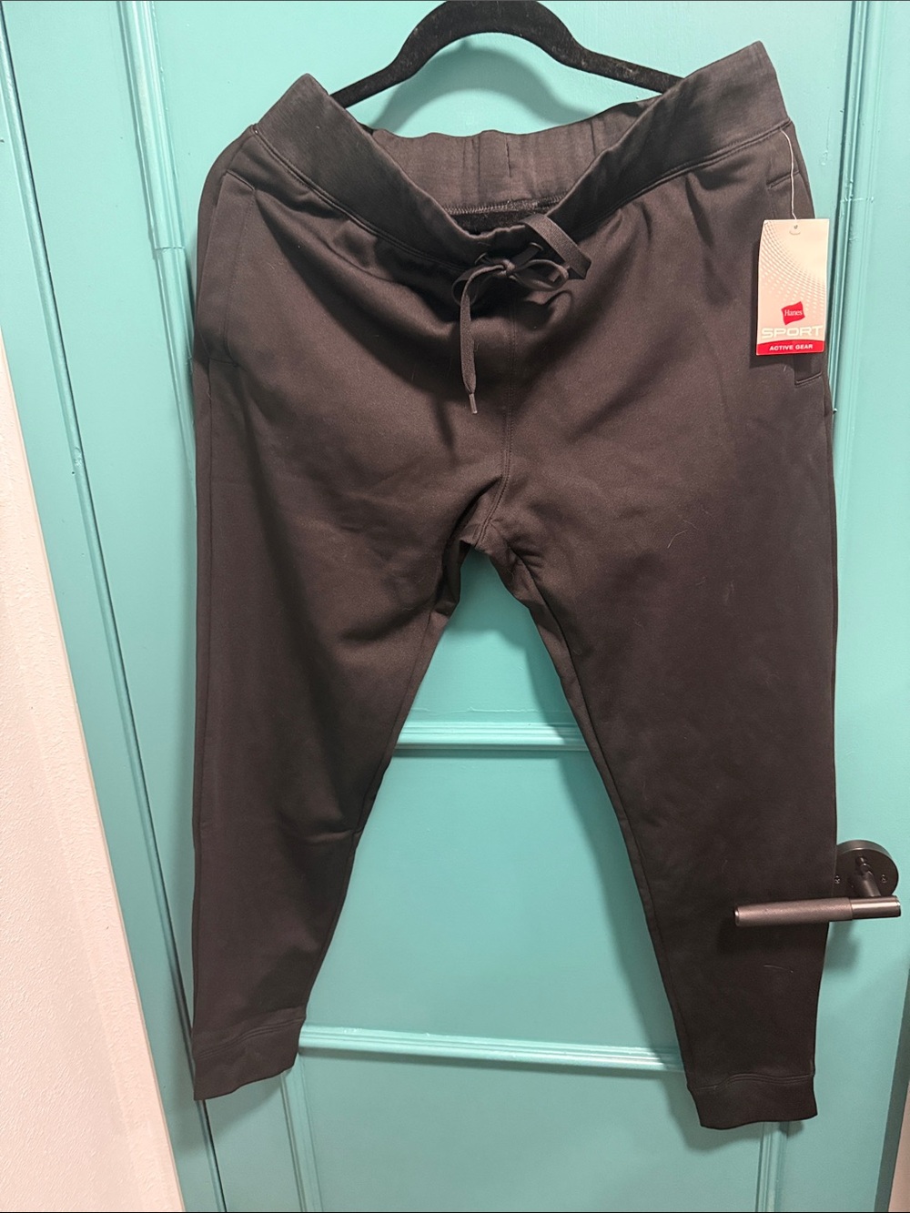 Hanes Black Women's Jogger Track Pants with Drawstring